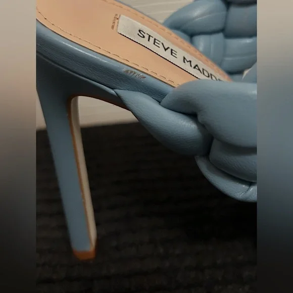 Steve Madden Light Blue Braided Heels Size 8 - Picture 8 of 9